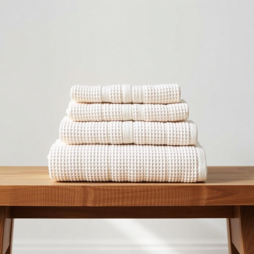 Waffle Linen Bath Towels